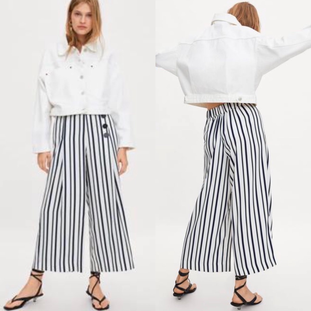 Zara Striped Cropped Pants